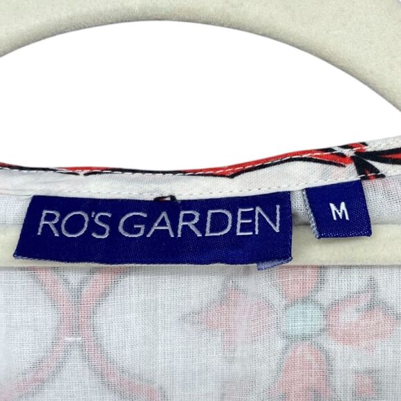 Anthropologie Ro's Garden Daphne Short Sleeve Midi Cotton Dress Medium - Picture 9 of 11